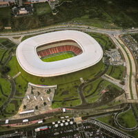 Parece un volcán cubierto de pasto, pero es el estadio mexicano que se robó miles de miradas durante el Mundial
