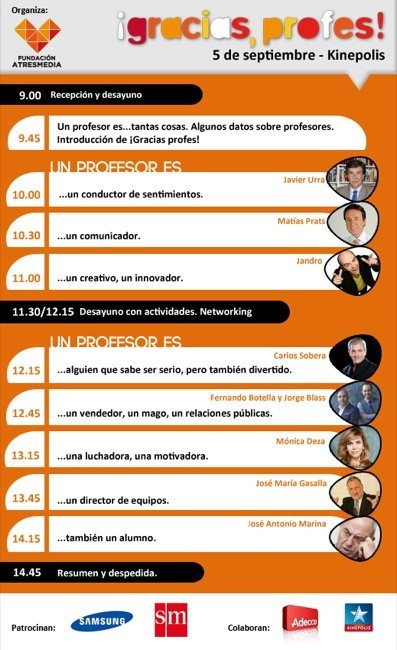 La Fundación Atresmedia organiza el evento ¡Gracias, profes! el 5 de septiembre de 2013