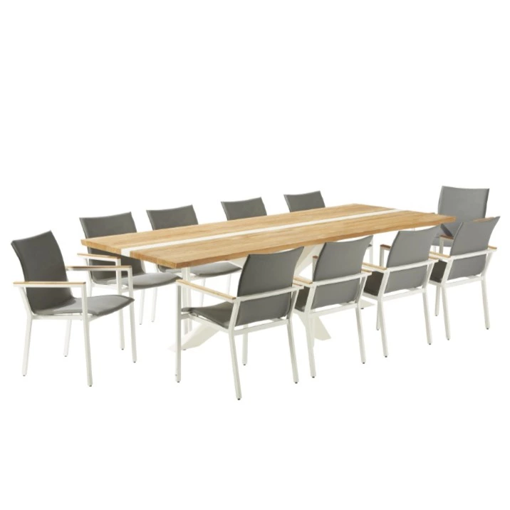 Conjunto de jardín NATERIAL Lagos de teca/aluminio para 8 personas