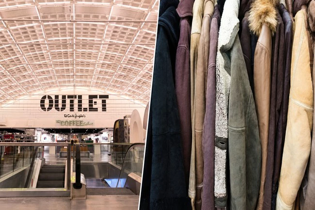 Interior De Outlet Y Abrigos De Invierno