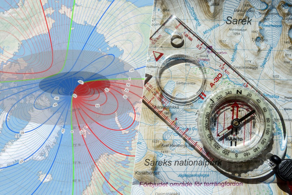 El polo norte magnético lleva años desplazándose aceleradamente. Así es como los instrumentos de navegación le siguen el paso