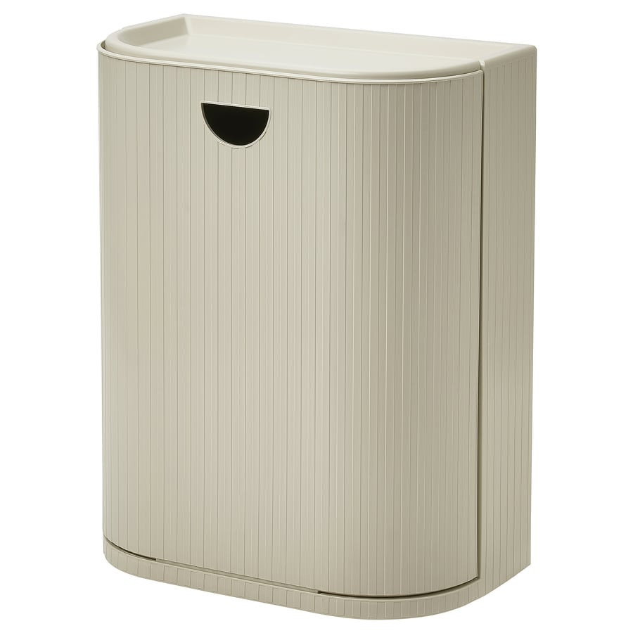 GÅRDSBUTIK - Cubo con tapa, beige grisáceo, 21 l