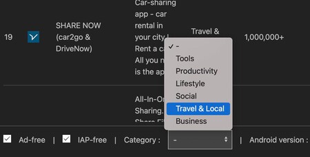 Filtrar Apps Google Play
