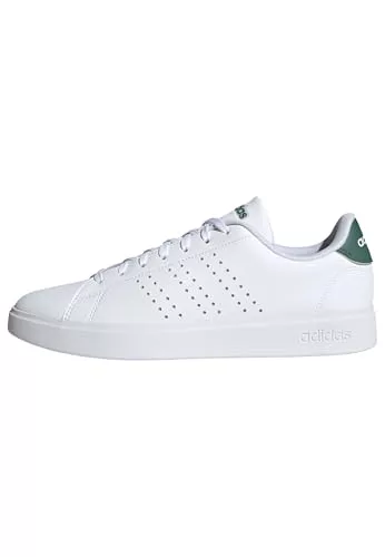 adidas Advantage 2.0 Shoes, Zapatillas de Deporte Hombre, Cloud White Core Black Green, 44 EU