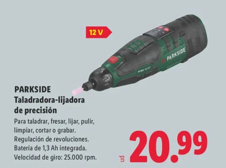 Taladradora Lijadora De Precision Parkside Lidl