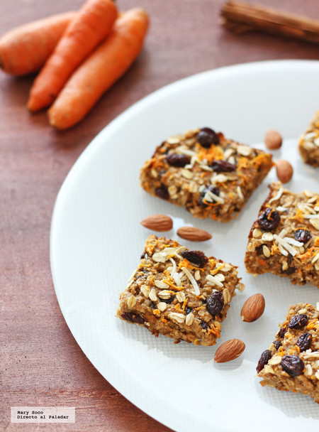 Barritas de avena y zanahoria. Receta postre