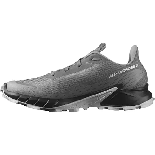Salomon Alphacross 5 Zapatillas de Trail Running para Hombre, Agarre potente, Comodidad duradera, Rendimiento versátil, Pewter, 41 1/3