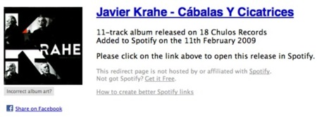 Spotibot Better Links, información sobre los enlaces de Spotify