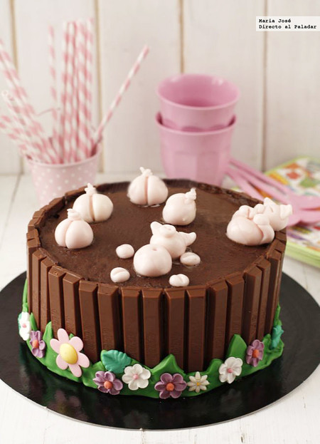 Tarta infantil de cerditos en el lodazal, la receta con la que triunfaréis ante de los más pequeños