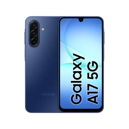Samsung Galaxy A17 5G, Teléfono Móvil con IA, Marco Fino 7,5mm, Pantalla Grande, Cámara 50MP, Almacenamiento 256GB, Memoria 4GB, Batería 5000mAh, Azul, Garantía 3 Años + 1 Año Extra