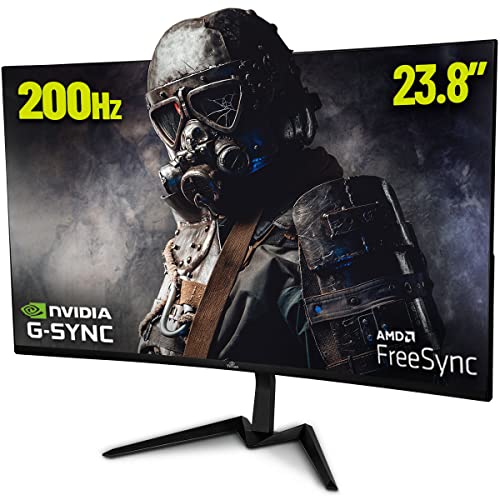 YEYIAN Monitor Curvo Gaming 23,8'' Sigurd HDMI Display Port, Tasa refresco 200Hz, Tiempo de Respuesta 1ms, 16.7M Colores, Low Blue Light, 178º, VESA (YMC-70804)