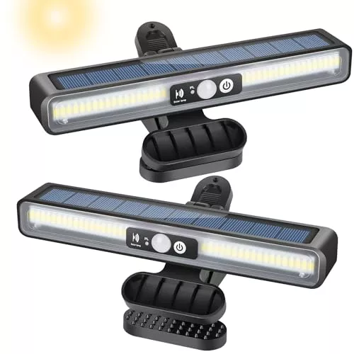 LEKIA Luz Solar Exterior, Luces Solares LED con Clip con Sensor De Movimiento, 2 Tipos de Montaje, 36 LED, 3 Modos IP65 Impermeable lamparas Solar Exterior para Jardín, Garaje, Patio (6000K)