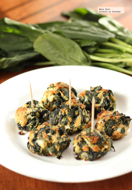 Bocadillos de espinacas. Receta