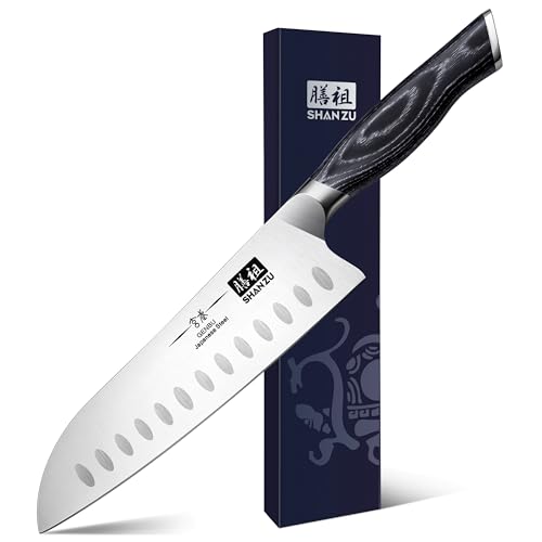 SHAN ZU Cuchillo de chef japonés Santoku - 7 pulgadas