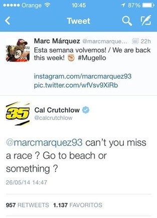 Cal Crutchlow a Marc Márquez: ¿Por qué no te vas a la playa?