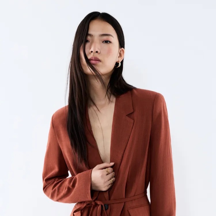 Blazer rústica con mezcla de lino