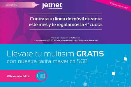 Jetnet incluye multiSIM gratis en su nueva tarifa de 5 GB