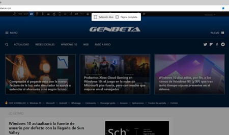 Cómo hacer capturas de pantalla de una web completa con Microsoft Edge