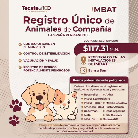 registro animales compañia