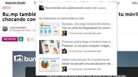 Google mejora su botón +1 añadiendo recomendaciones del sitio en el que estamos
