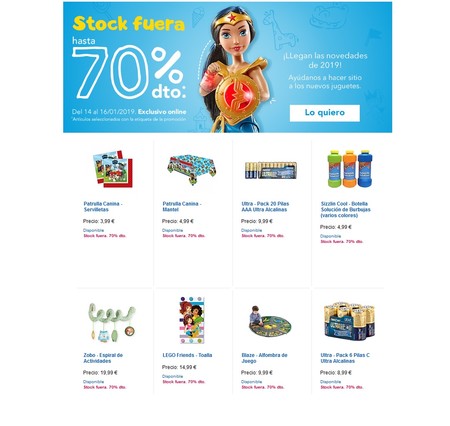 Stock fuera en Toys´r us: descuentos de hasta el 70% para hacer sitio a los nuevos juguetes