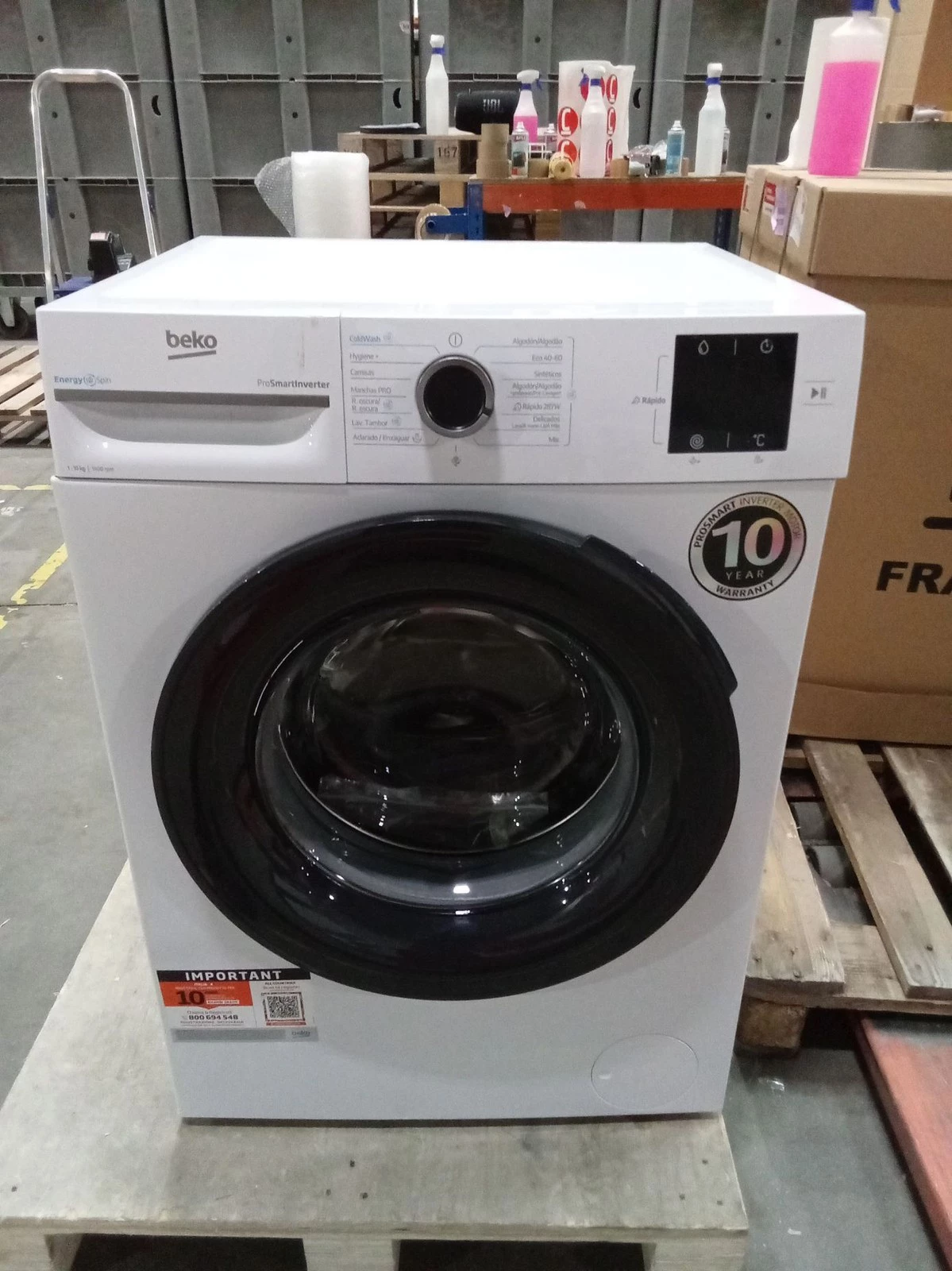 Lavadora carga frontal - Beko Energy Spin VBM3WFT310413WA, 10 kg, refg13212