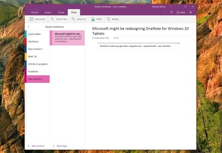OneNote se pone al día con una rediseñada interfaz que ya disfrutan los Insider del anillo rápido