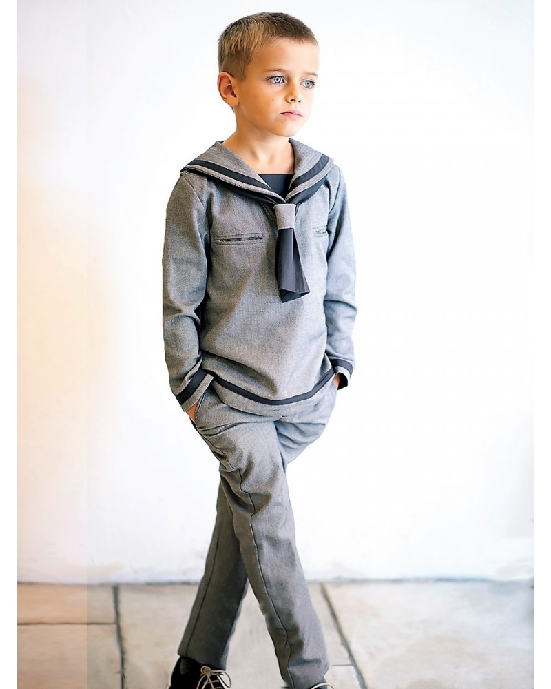 Pantalón gris espiga