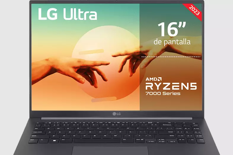 Portátil - LG 16UD70R-G.AX56B, 16" WUXGA, Ryzen™ 5 7530U, 16GB RAM, 512GB SSD, AMD Radeon™ Graphics, Sin sistema operativo
