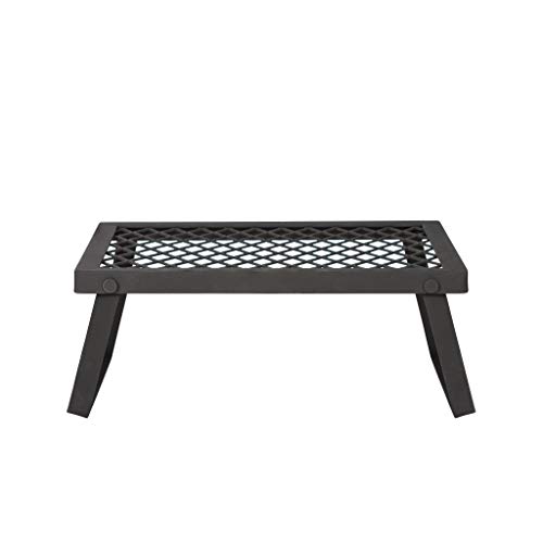 Amazon Basics Parrilla plegable de alta resistencia para hoguera, Mediana, Negro