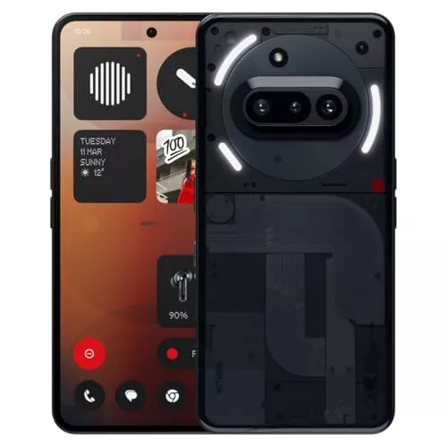 Nothing Phone (3a) 128 GB - Smartphone con cámara Delantera de 32 MP, Ultra Zoom 30x, Carga rápida a 50W y Pantalla AMOLED Flexible FHD+ de 6,77" - Negro