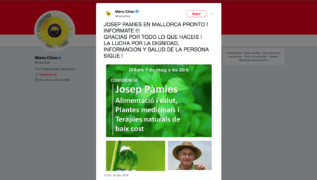 Lo sentimos Manu Chao, pero promocionar a Pàmies es totalmente contrario a luchar por la salud
