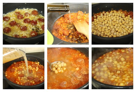 Elaboracion Garbanzos Con Chorizo