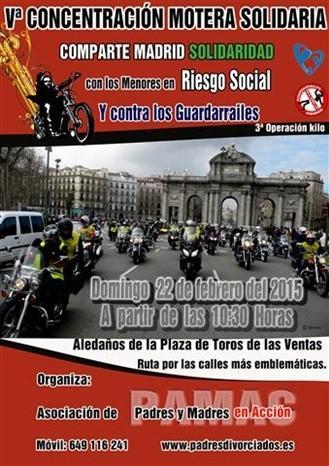 Quinta Concentración Motera Solidaria: Comparte Madrid, domingo 22 de febrero
