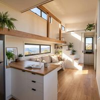 Alguien en Australia ha diseñado la mini-casa móvil perfecta: dos habitaciones, dos plantas, ventanal y en sólo 33 metros cuadrados 