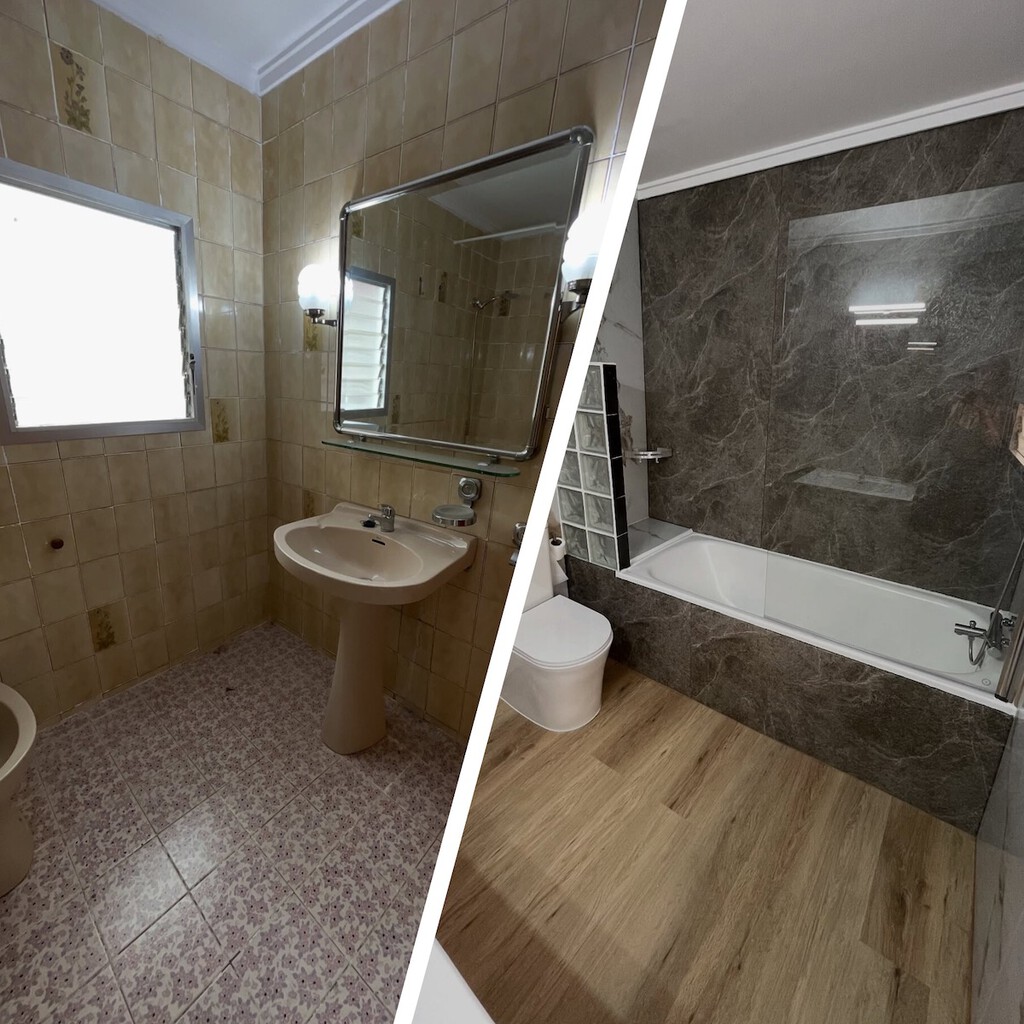 El antes y el después de la reforma sin obras de un baño de los 80: "Un buen lavado de cara para poder revalorizar y alquilar la vivienda" 
