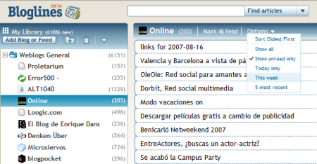 Bloglines estrena diseño y funcionalidades en beta