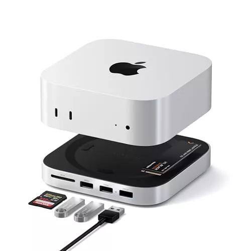 SATECHI Mac Mini M4 Hub & Soporte con Carcasa SSD NVMe 10Gbps