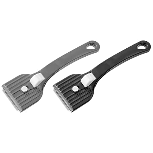 FACKELMANN: Rasqueta Vitrocerámica, Raspador Cristal, Rasqueta limpieza de acero inoxidable, mango ABS, colores gris o negro, 16x4,8cm, 1ud.