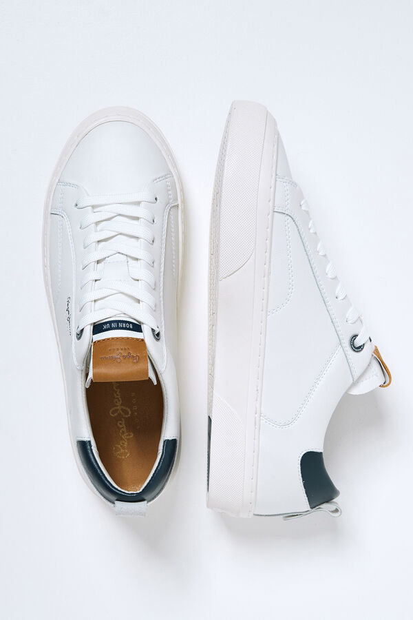Zapatillas retro blancas en piel