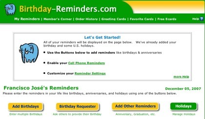 Birthday Reminders, y que no se nos olvide un aniversario más