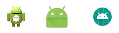 左から右へ、Lollipop 前のデフォルト アイコン、現在および新しい Android O