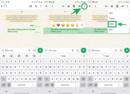 WhatsAppメッセージを編集する