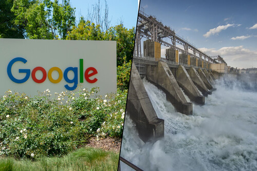 IA energia hidrelétrica sustentabilidade Google.