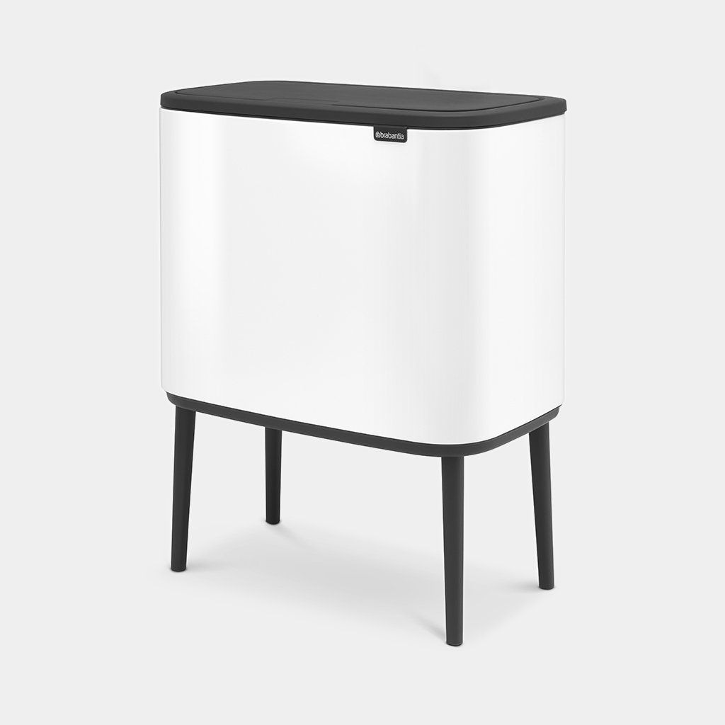 Contenedor De Reciclaje 3 Departamentos Brabantia Bo Touch Bin Blanco 11+11+11l 