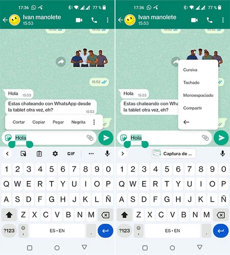 WhatsApp tiene nueva forma de poner negrita, cursiva, tachado...