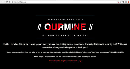 OurMine afirma haber hackeado la web de WikiLeaks, cumpliendo así el reto