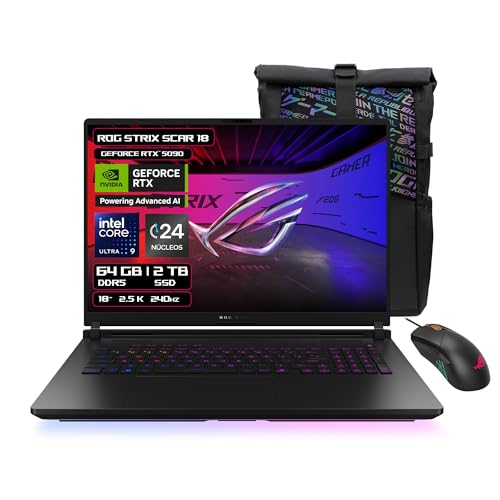 ASUS Laptop Gamer ROG Strix Scar 18 2025, NVIDIA RTX5090, Intel Core Ultra 9, 64 GB/2 TB