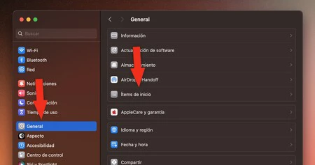Ajustes Items De Inicio Mac Sonoma