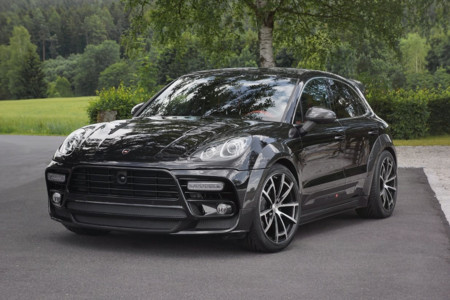Este frontal que da miedo es de un Porsche Macan preparado por Mansory